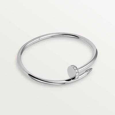 Bracciale a chiodo modello cartier con Swarovski - misura unica - argento - Curvique